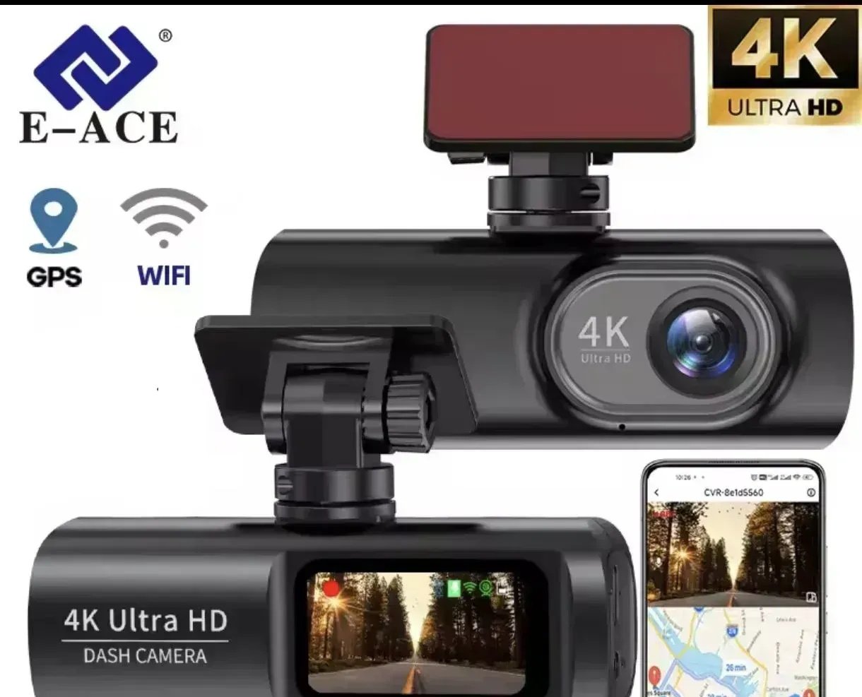 E-ACE 4K Dash Camera UHD WiFi GPS