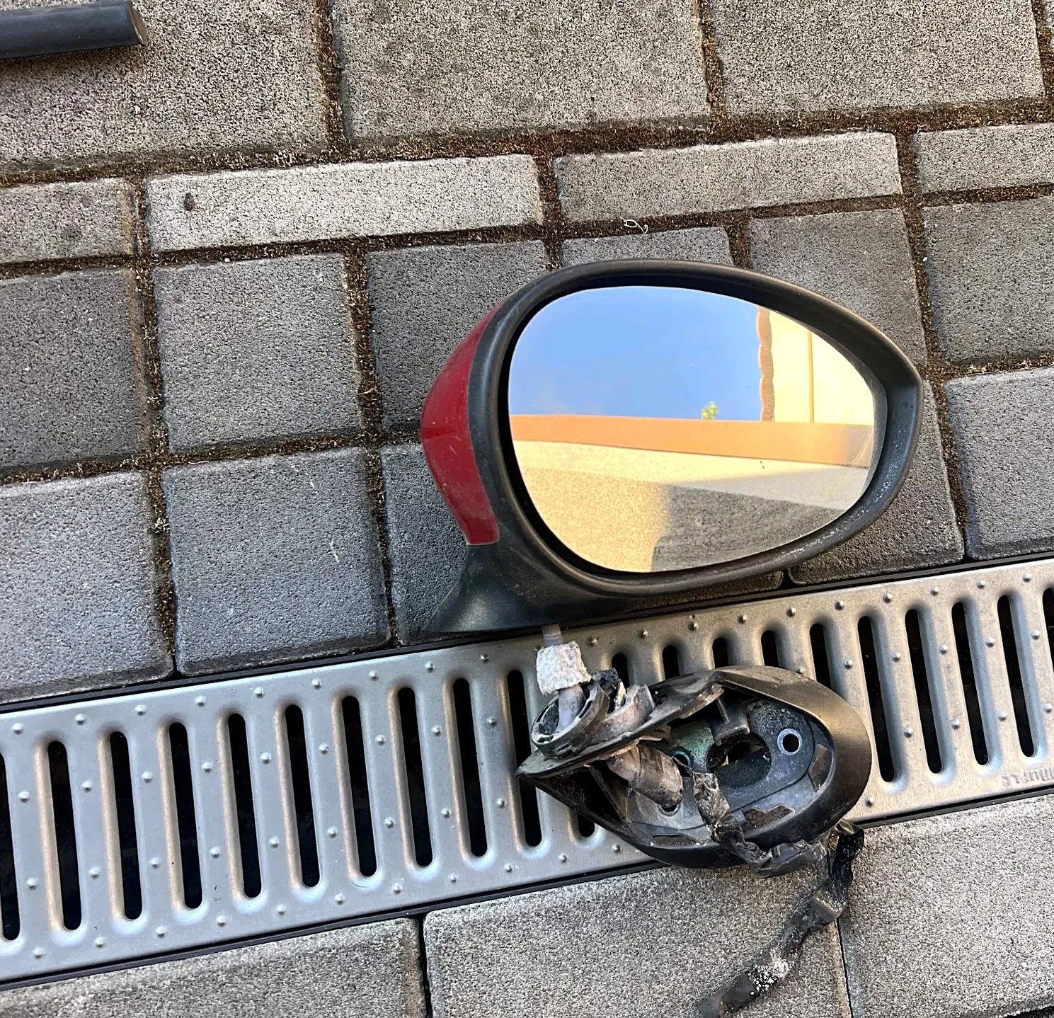 Right wheel-side mirror glass Fiat 500