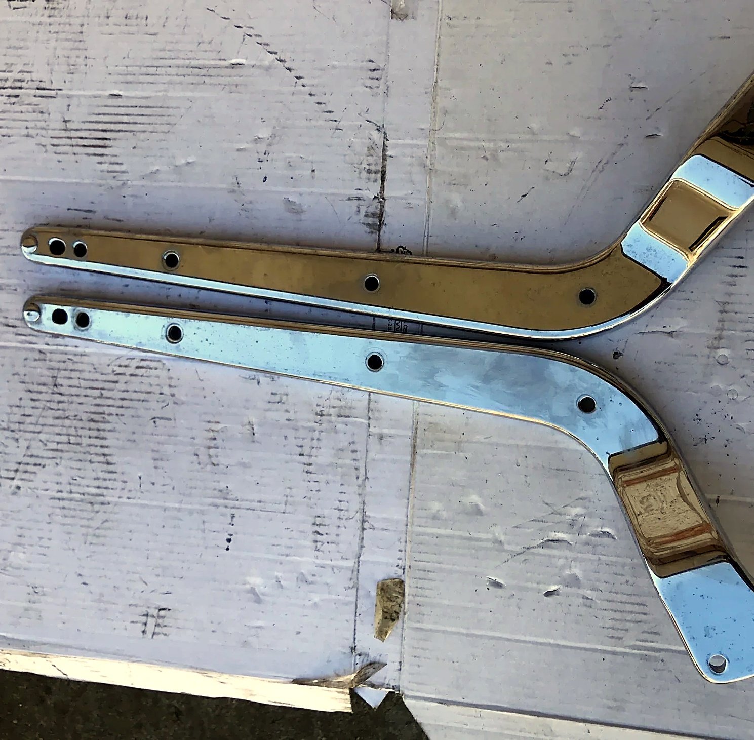 Chrome rear fender brackets Harley Davidson