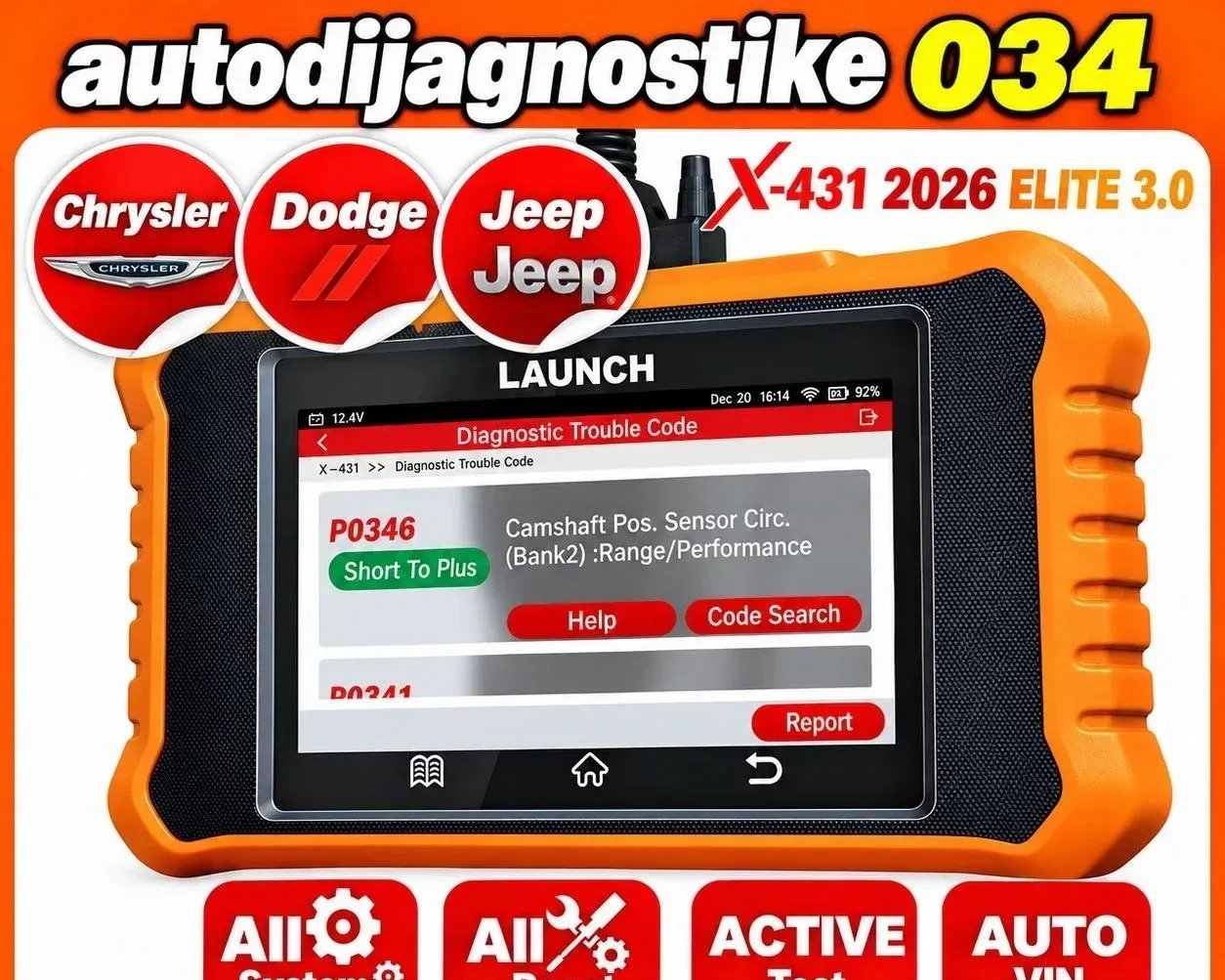 LAUNCH X431 Elite V3.0 OBD2 Diagnostic Scanner