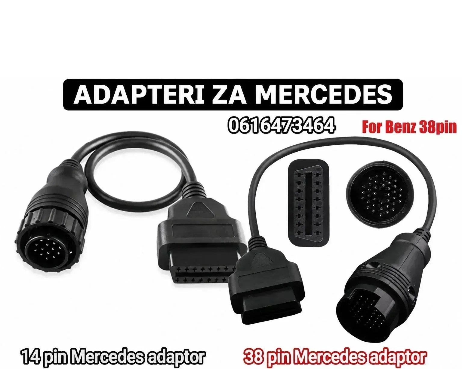 OBD2 Cable Mercedes 14 Pin to 16 Pin / 38 Pin to 16 Pin