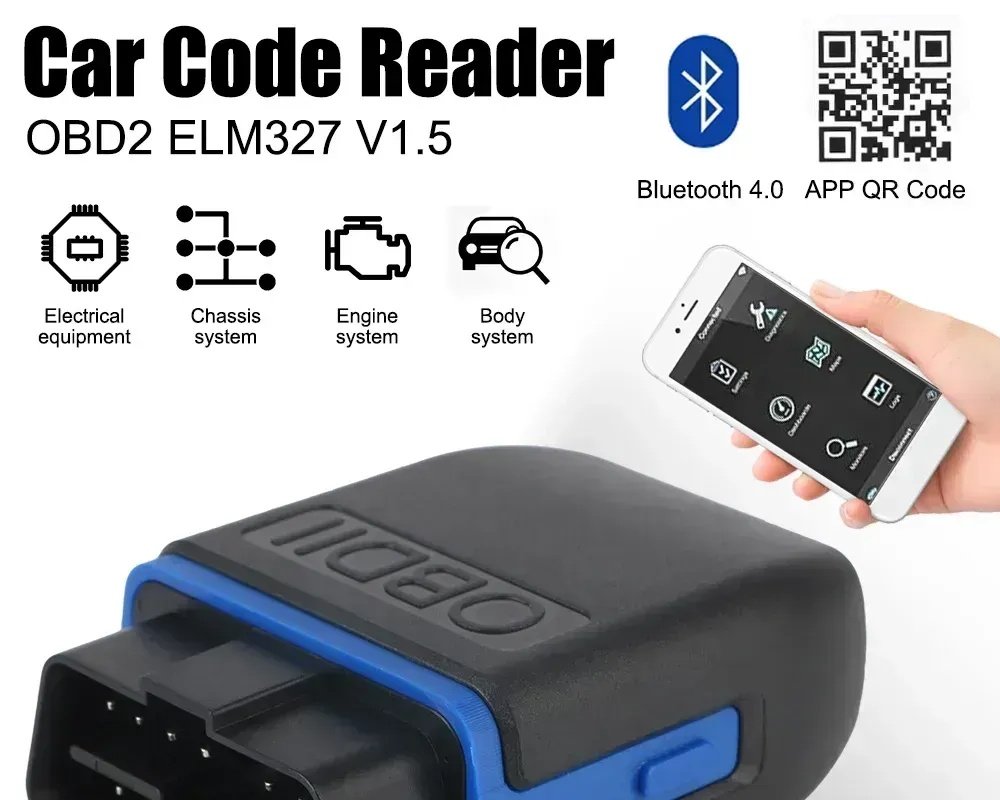 ELM327 V1.5 OBD2 Bluetooth Diagnostic Scanner for iOS Android