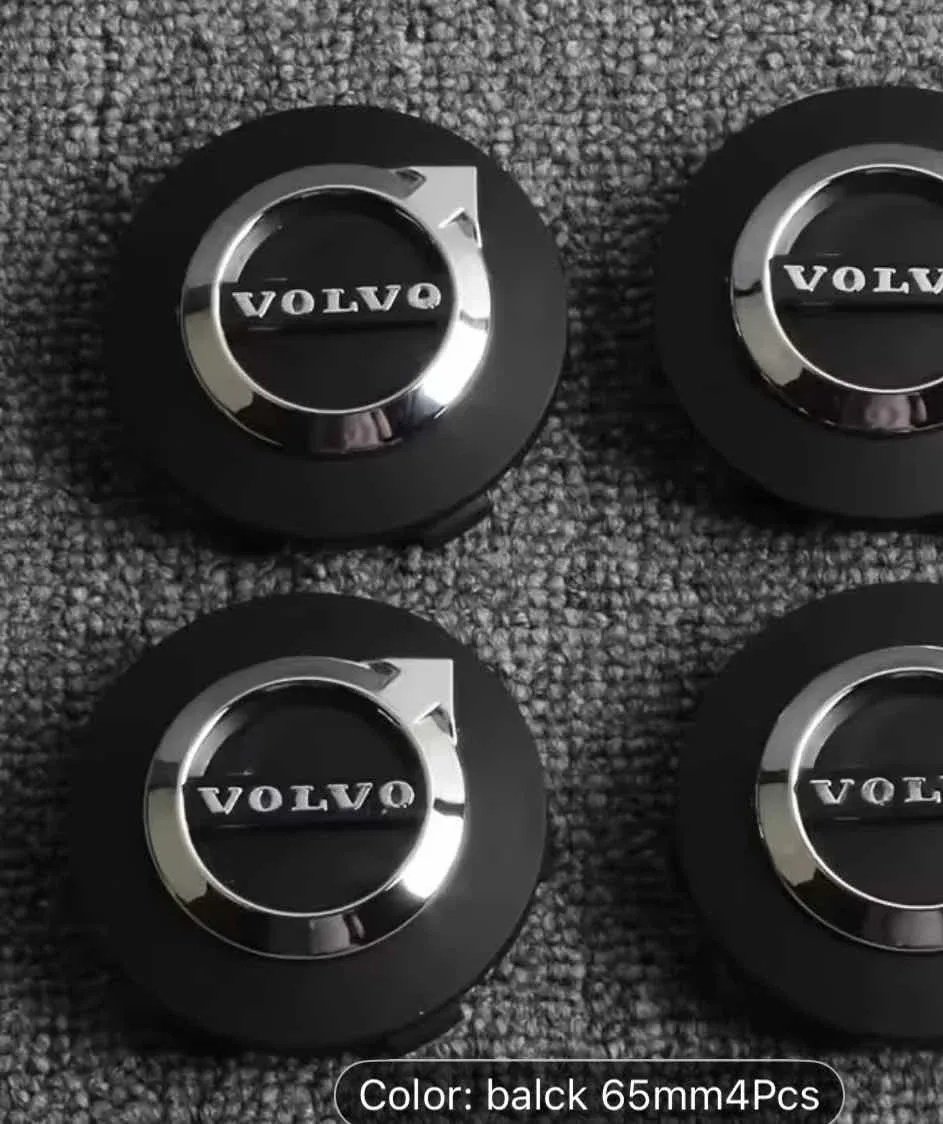 Volvo wheel centre caps 65mm black and grey