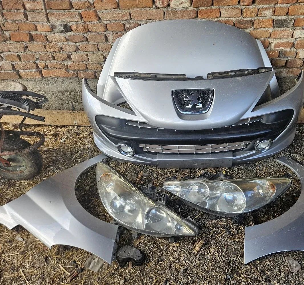Front bumper, bonnet, wing, headlights Peugeot 207