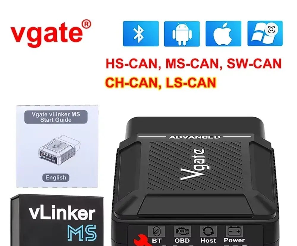 vLinker MS Advanced Bluetooth OBD2 Диагностический сканер 12V/24V MFI