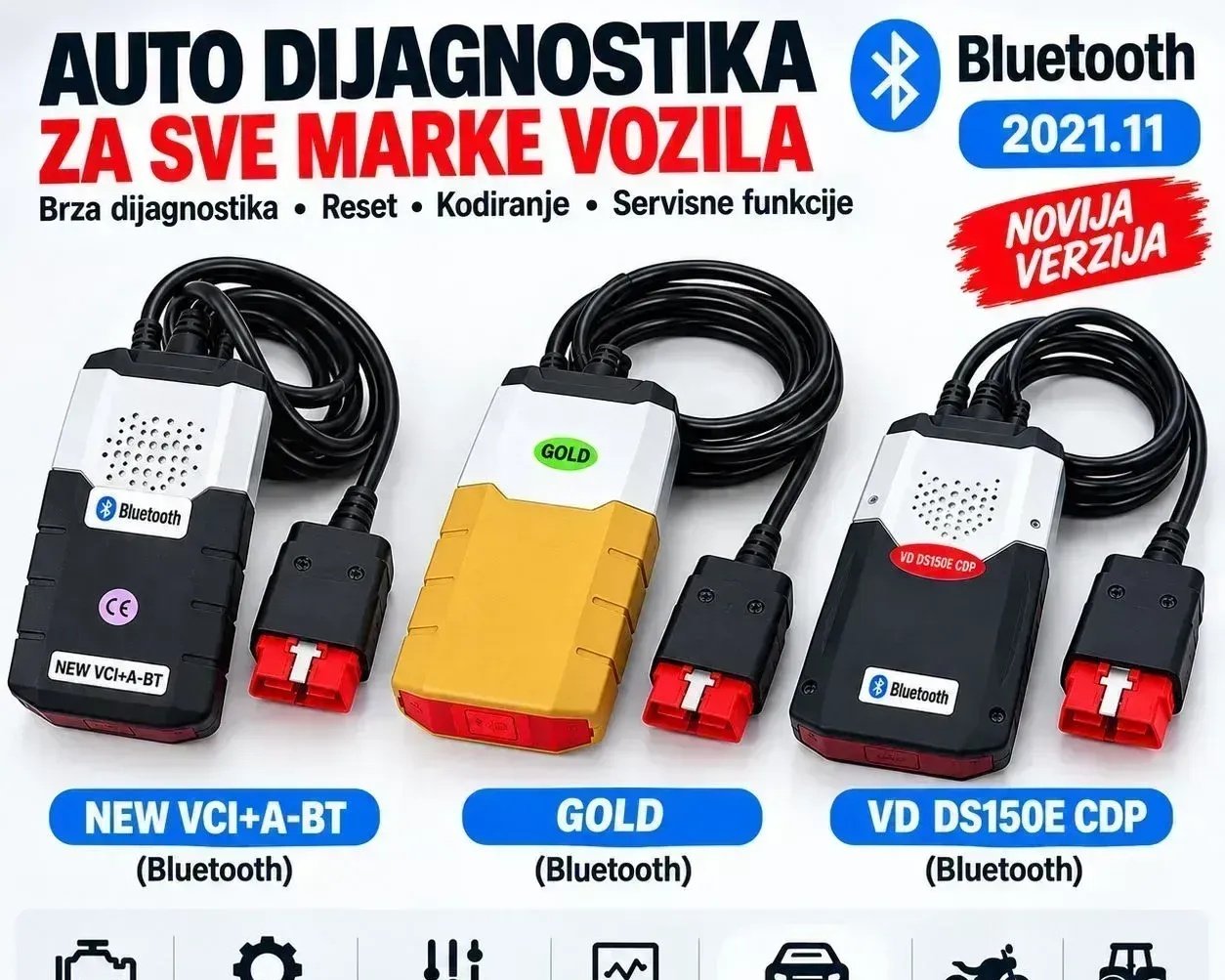 Delphi Bluetooth OBD2 Диагностический прибор 2021.11