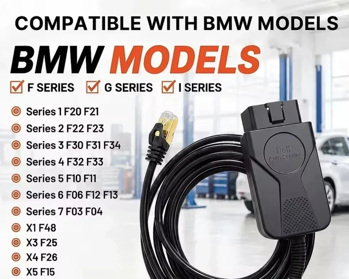 BMW & JLR ENET OBD2 Diagnostic Cable for BMW F/G Series, Jaguar, Land Rover DOIP