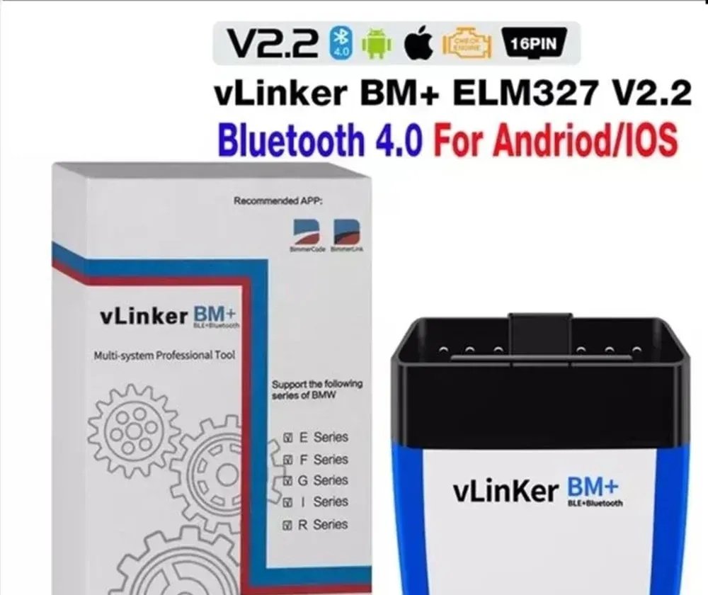 Vgate vLinker BM+ V2.2 Bluetooth 4.0 OBD2 skener adapter