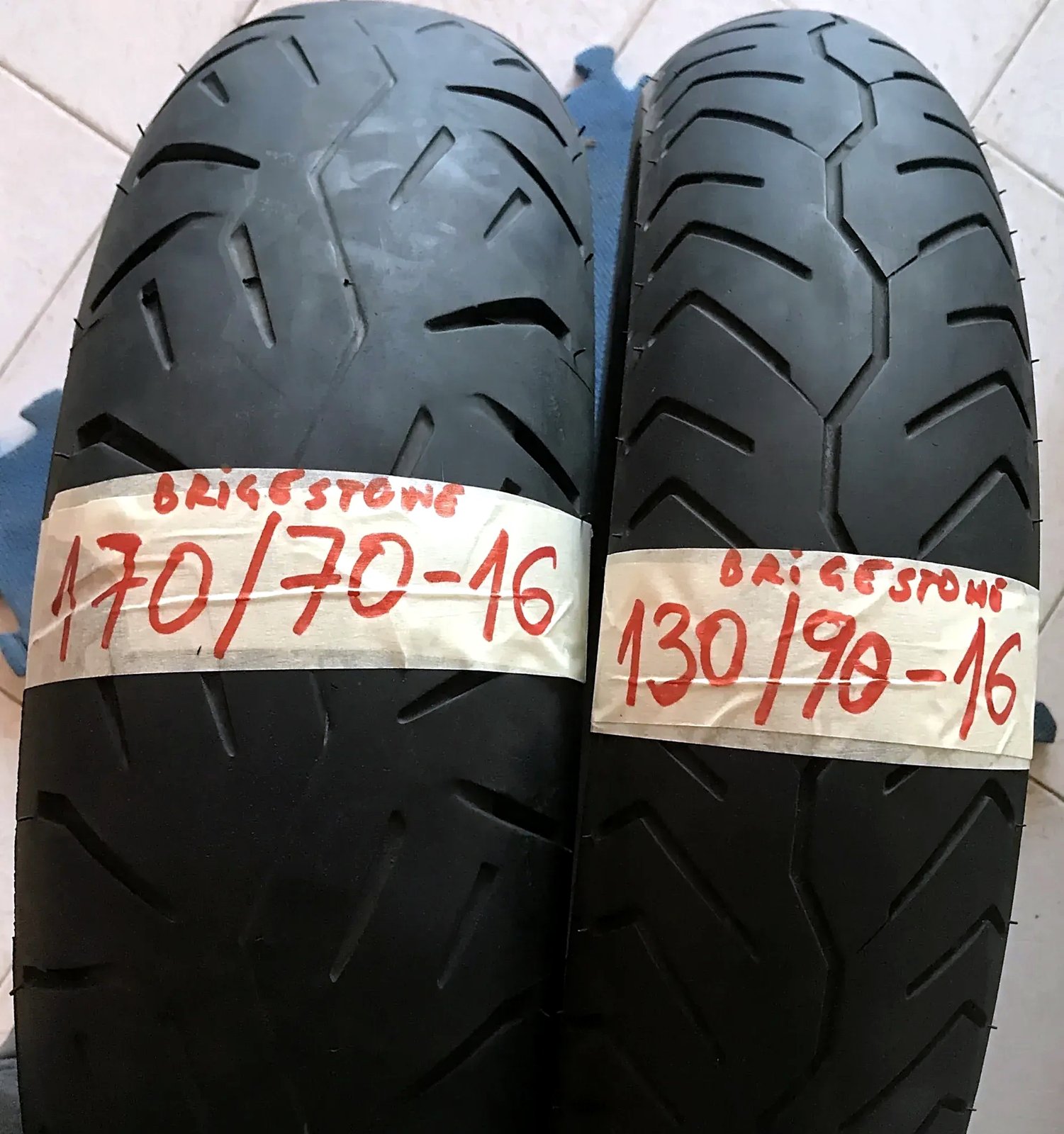 Bridgestone 170/70-16 130/90-16 set used tyres