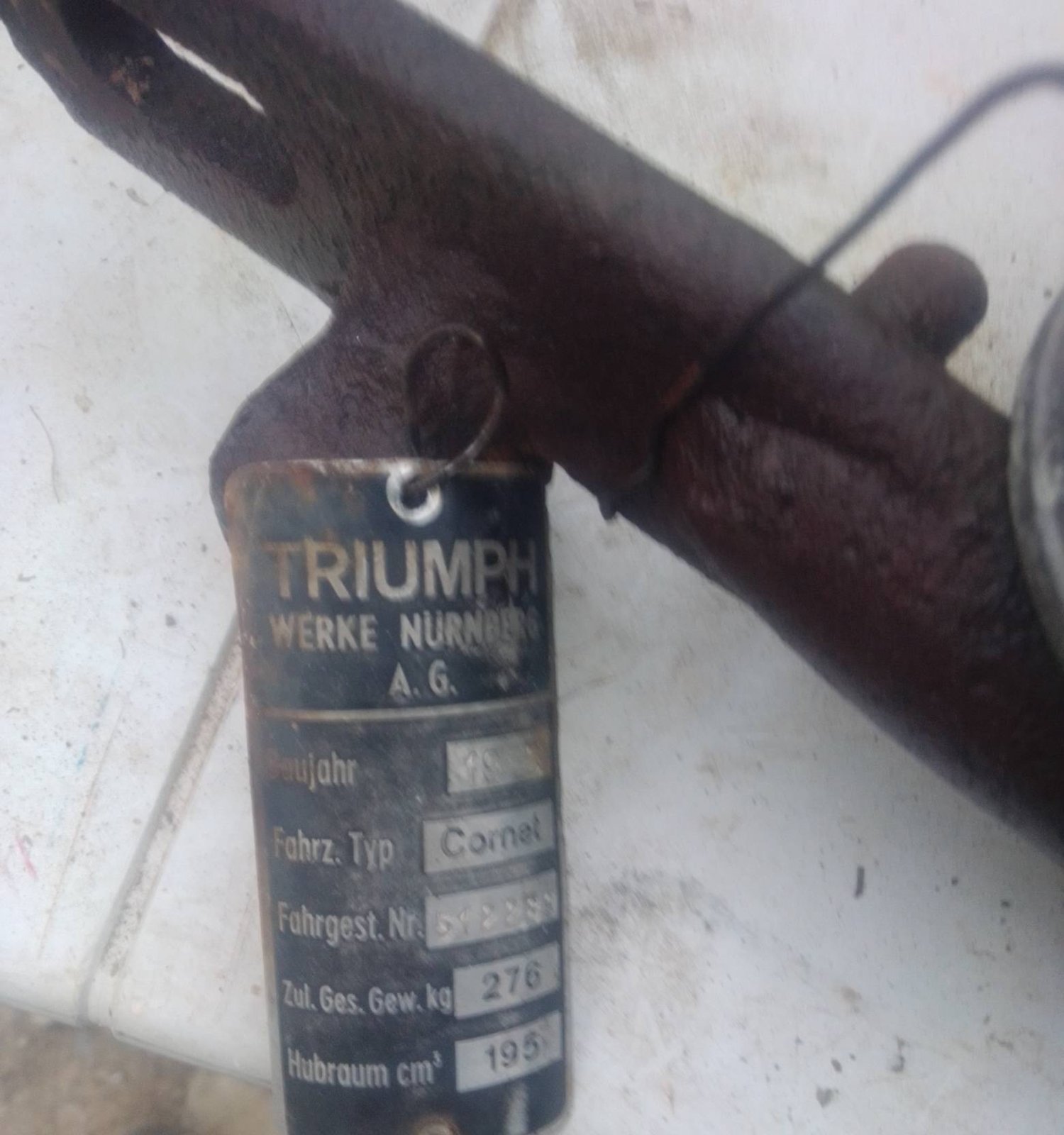 Triumph Cornet rear fork assembly