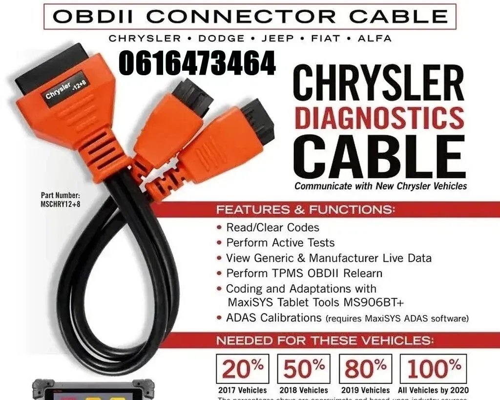 OBD2 kabel adapter FIAT Alfa Romeo Chrysler 12+8