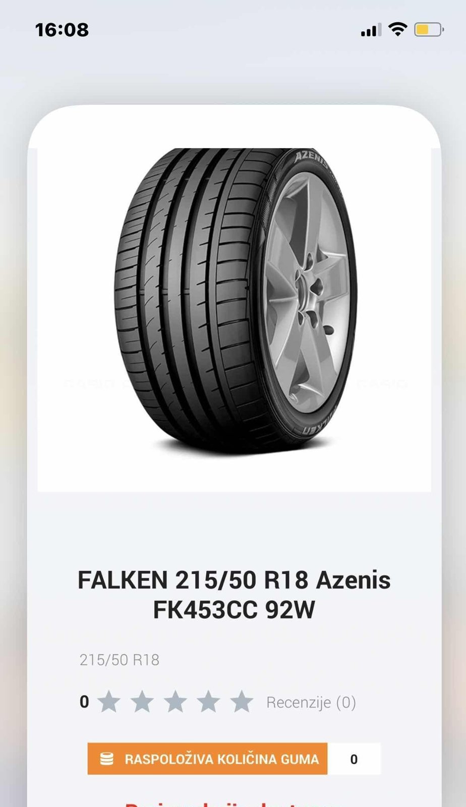 Falken Azenis FK453CC 215/50 R18