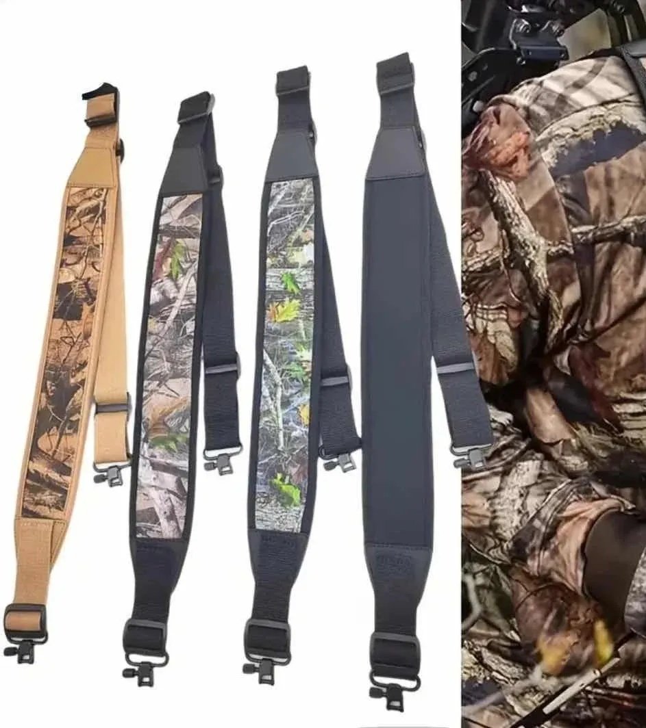 Hunting rifle sling with metal swivels