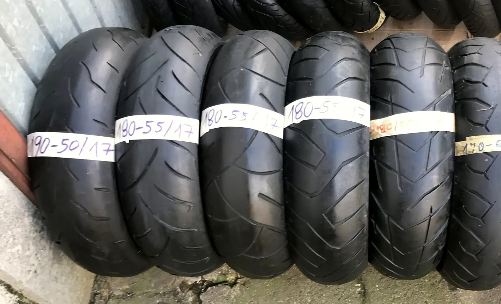 Used motorcycle tyres various sizes