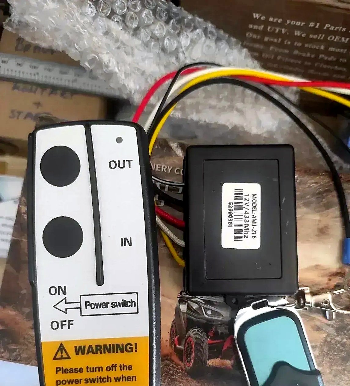 Wireless winch remote control for tow truck winch