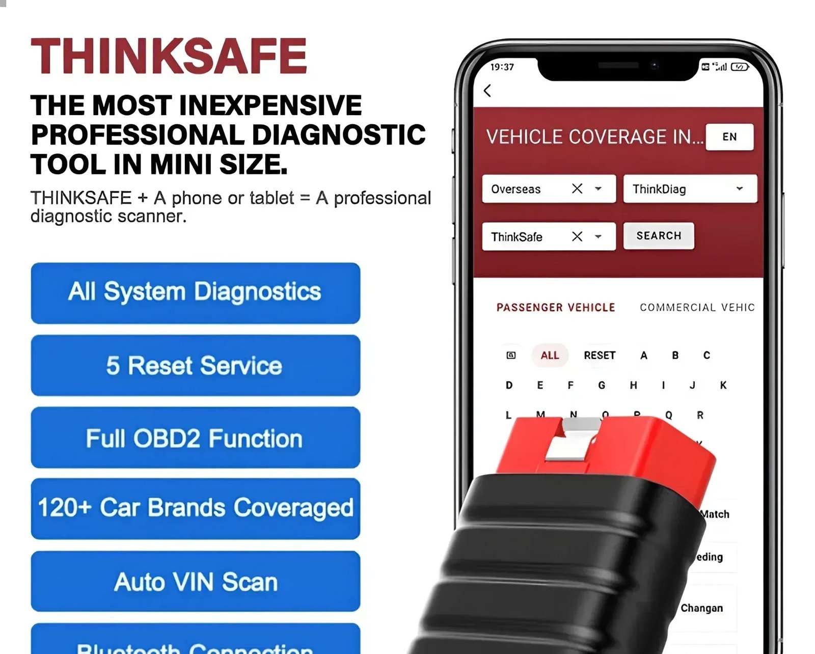 Thinkcar ThinkSafe Bluetooth OBD2 диагностический сканер