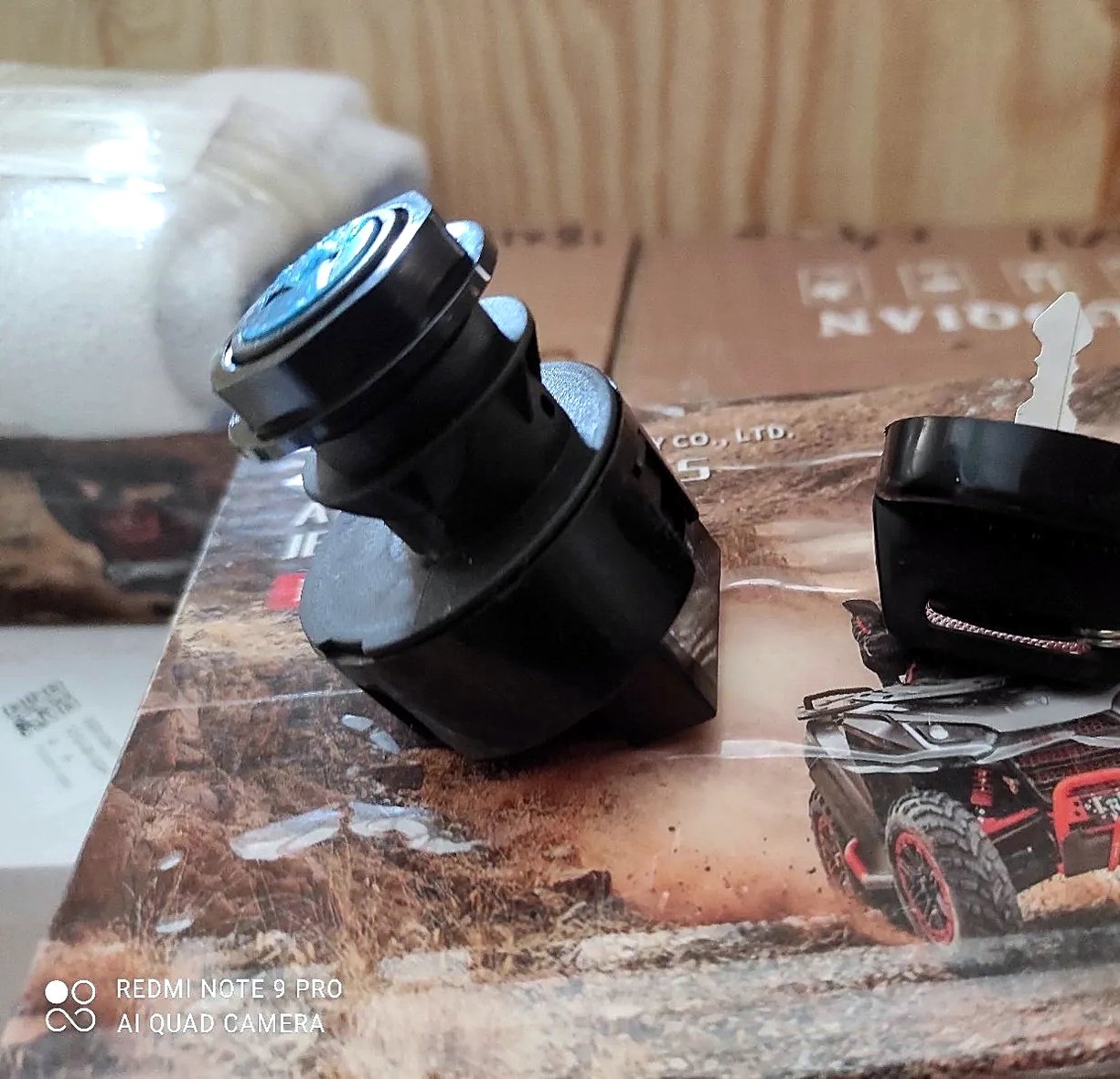 Polaris ATV ignition switch with neutral contact and engine start button