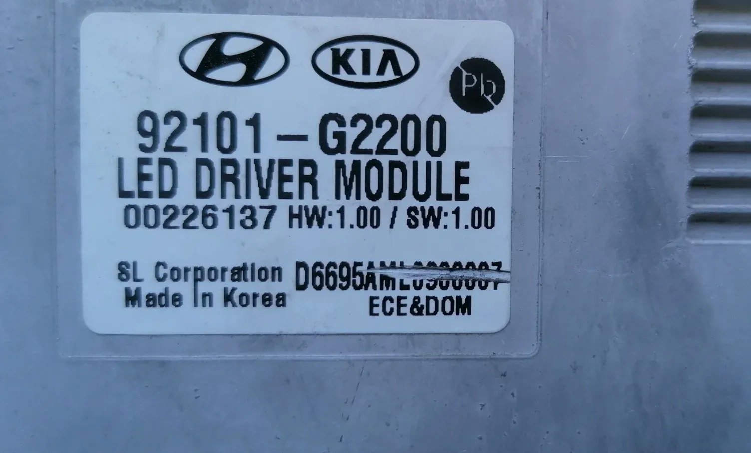 Hyundai Ioniq LED Модуль 92101-G2200