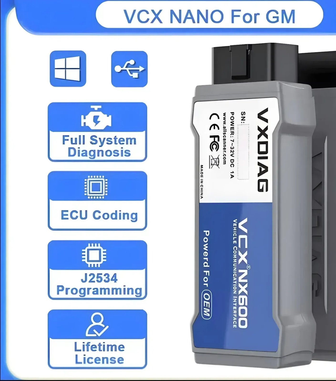 NX600 Pro OBD2 Diagnostic Tool for GM